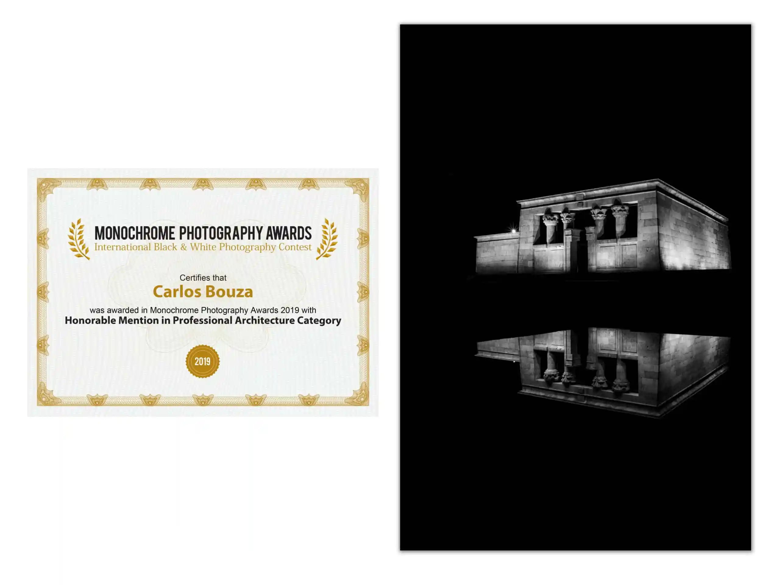 Mención de Honor en los Premios Monochrome Awards para 'Templo de Debod'